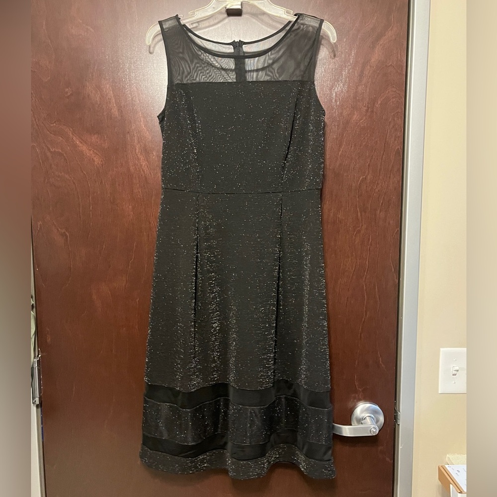 Enfocus Studio Black Glitter Midi Dress